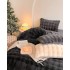 Lenjerie de Pat Dublu, ExtraPufoasa din Blăniță Artificială de Iepure, 4 piese, Gri Antracit – Confort Premium și Eleganță Absolută [12]