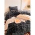 Lenjerie de Pat Dublu, ExtraPufoasa din Blăniță Artificială de Iepure, 4 piese, Gri Antracit – Confort Premium și Eleganță Absolută [6]