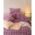 Lenjerie de Pat Dublu, ExtraPufoasa din Blăniță Artificială de Iepure, 4 piese, Mov – Confort Premium și Eleganță Absolută [17]