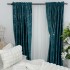 Set 2 Draperii Catifea cu insertii metalizate, Turquoise - V36, 140cm latime x 260cm inaltime, cu tiv lat pt bara [3]