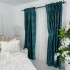 Set 2 Draperii Catifea cu insertii metalizate, Turquoise - V36, 140cm latime x 260cm inaltime, cu tiv lat pt bara [2]