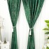 Set 2 Draperii Catifea cu insertii metalizate, Verde Smarald - V12, 140cm latime x 260cm inaltime, cu tiv lat pt bara [2]