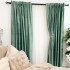 Set 2 Draperii Catifea cu insertii metalizate, Menta - V21, 140cm latime x 260cm inaltime, cu tiv lat pt bara [9]
