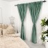Set 2 Draperii Catifea cu insertii metalizate, Menta - V21, 140cm latime x 260cm inaltime, cu tiv lat pt bara [2]