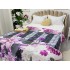 Cuvertura matlasata cu doua fete pentru pat dublu , 210x210, Gri-Roz, flori [4]