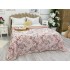 Cuvertura matlasata cu doua fete pentru pat dublu , 210x210, Roz pudra, flori [2]