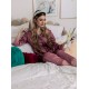Pijama Luxury Diana din Satin cu pene Roz prafuit