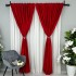 Set 2 Draperii Soft Touch, cu Aspect Fin și Tenta Satinată, 140cm latime x 260cm înălțime, cu TIV LAT, Rosu [3]