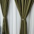 Set 2 Draperii Soft Touch, cu Aspect Fin și Tenta Satinată, 140cm latime x 260cm înălțime, cu TIV LAT, Verde Kaki [5]