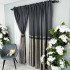Set 2 Draperii Simplicity, Satinata, Texturata, Antracit cu Bej, 140cm latime x 260cm inaltime, cu tiv lat pt bara [2]