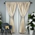 Set 2 Draperii Lines, Satinata, Texturata, Crem, 140cm latime x 260cm inaltime, cu tiv lat pt bara  [5]