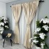 Set 2 Draperii Lines, Satinata, Texturata, Crem, 140cm latime x 260cm inaltime, cu tiv lat pt bara  [6]