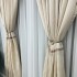 Set 2 Draperii Lines, Satinata, Texturata, Crem, 140cm latime x 260cm inaltime, cu tiv lat pt bara  [7]