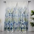 Set 2 Draperii Satinate imprimate, flori albastre, 140cm latime x 260cm inaltime, cu tiv lat pat bara [7]