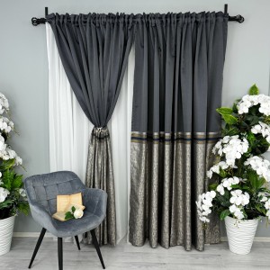 Set 2 Draperii Simplicity, tip panou 300cm latime x 232cm inaltime, rejansa pt. bara , Antracit cu Bej Set 2 Draperii Simplicity, tip panou 300cm latime x 232cm inaltime, rejansa pt. bara , Antracit cu Bej