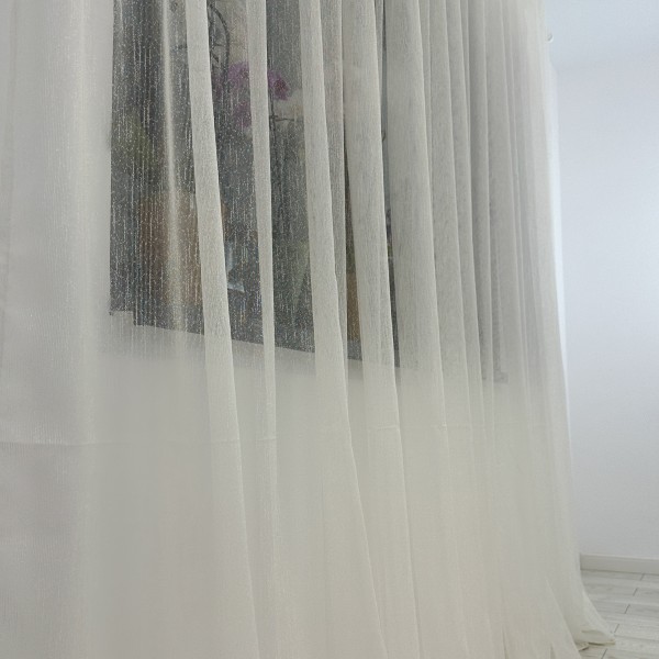 Perdea simpla din in, Ivoire,  3m latime x 1,8m inaltime cu rejansa pt sina [1]