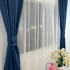 Set 2 Draperii Blackout Satinata,140cm latime x 260cm înălțime, cu TIV LAT, Bleumarin [3]