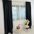 Set 2 Draperii Blackout Satinat - 100cm latime x 200cm inaltime , Tiv lat  , Negru [6]
