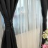 Set 2 Draperii Blackout Satinat - 100cm latime x 200cm inaltime , Tiv lat  , Negru [3]