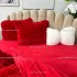 Lenjerie pat super pufoasa, COCOLINO Fluffy,  4 piese, rosu [5]