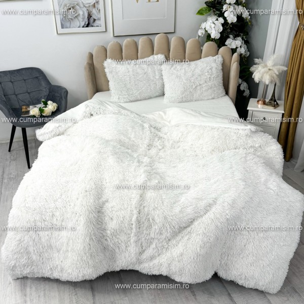 Lenjerie pat super pufoasa, COCOLINO Fluffy,  4 piese, alb [1]
