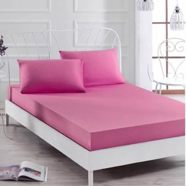 Husa saltea 140x200cm, cu elastic, Jersey, Fuchsia [1]