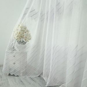 Perdea Mina din IN Brodat, Alb, 4m latime x 2.3m inaltime, cu rejansa pentru bara