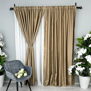 Set 2 Draperii Soft Touch, cu Aspect Fin și Tenta Satinată, 140cm latime x 260cm înălțime, cu TIV LAT, Cappuccino Set 2 Draperii Soft Touch, cu Aspect Fin și Tenta Satinată, 140cm latime x 260cm înălțime, cu TIV LAT, Cappuccino