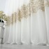 Perdea Evelyn din Voal Brodat, model cu frunze, Ivoire - Maro, 140cm latime x 260cm inaltime, cu rejansa pt bara [2]