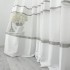 Perdea Diamond din Matase cu Banda Satinata, Alb - Gri, 140cm latime x 260cm inaltime, cu rejansa pt bara [3]
