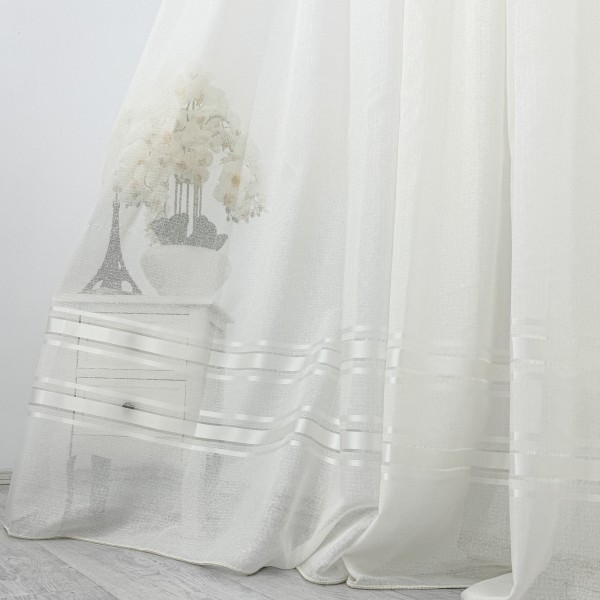 Perdea Lines din IN plin - 500cm x 232cm, Rejansa pt. bara ,  Ivoire [1]