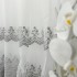 Perdea Melisa din Tulle cu Broderie - 140m latime x 200cm inaltime ,Tiv lat , Alb - Gri [6]