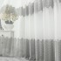 Perdea Waves din Tulle cu Broderie, Alb - Gri, 140cm latime x 260cm inaltime, cu rejansa pt bara [3]