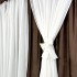 Set 2 bucati de  Draperie 2 in 1 cu perdea, Maro - Ivoire - 2 m latime x 2.32 inaltime , rejansa pt. bara  [6]