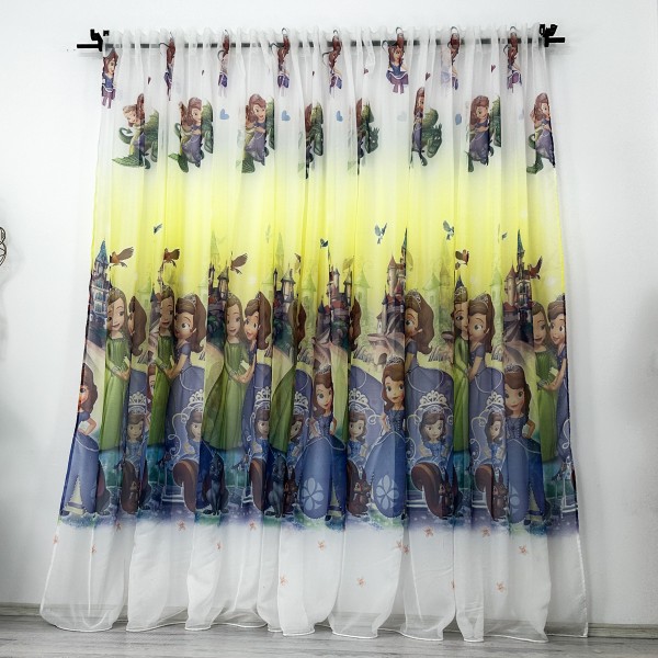 Perdea pentru copii din matase, model printese, 140cm latime x 260cm inaltime, cu rejansa pt bara [1]