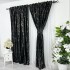 Set 2 Draperii Catifea cu insertii aurii, Negru, 1m latime x 2.1m inaltime, cu rejansa pt sina [2]