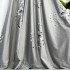 Set 2 bucati Draperie Catifea Pictata Manual, Gri deschis, flori, 200cm latime x 232cm inaltime, cu rejansa pentru bara [5]