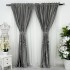 Set 2 bucati Draperie Catifea Pictata Manual, Gri deschis, flori, 200cm latime x 232cm inaltime, cu rejansa pentru bara [7]
