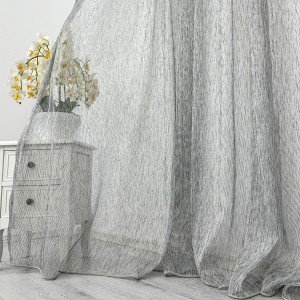 Perdea Celik tip in si matase, Gri cu Negru, 140cm latime x 260cm inaltime, cu rejansa pt bara