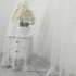Perdea Oriental din Tulle cu Broderie, model elegant, Alb, 140cm latime x 260cm inaltime, cu rejansa pt bara [4]