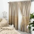 Set 2 Draperii Elite, Satinata, Texturata, Bej cu Auriu, 140cm latime x 260cm inaltime, cu tiv lat pt bara [2]