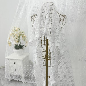 Perdea Anatoli din Tulle cu Broderie, model elegant, Alb, 140cm latime x 260cm inaltime, cu rejansa pt bara Perdea Anatoli din Tulle cu Broderie, model elegant, Alb, 140cm latime x 260cm inaltime, cu rejansa pt bara