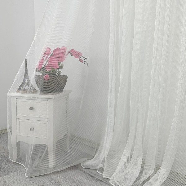 Perdea Celik tip in si matase, Ivoire, 140cm latime x 260cm inaltime, cu rejansa pt bara [1]