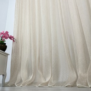 Perdea Celik tip in si matase, Bej Gold, 140cm latime x 260cm inaltime, cu rejansa pt bara