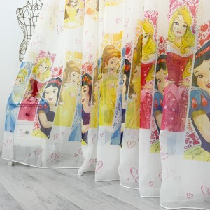 Perdea pentru copii din matase, model cu printese, 140cm latime x 260cm inaltime, cu rejansa pt bara