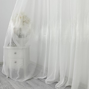 Perdea Harmony din Voal Brodat, Alb, 140cm latime x 260cm inaltime, cu rejansa pt bara