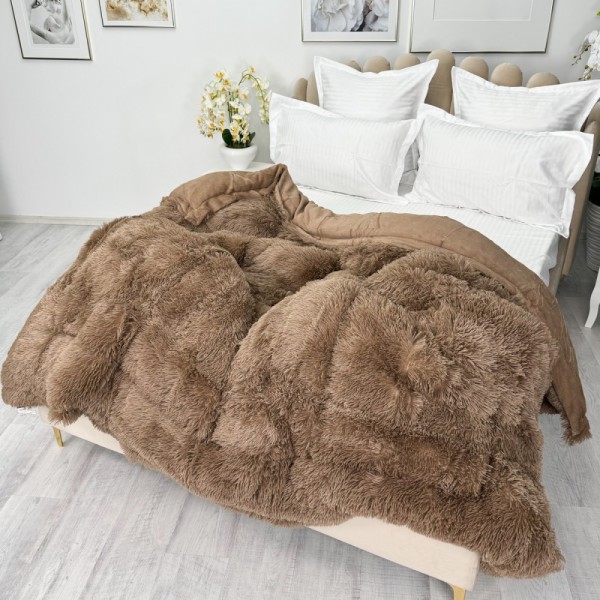  Pilota CoCoLiNo Fluffy, matlasata, 220x240cm, Maro deschis [1]
