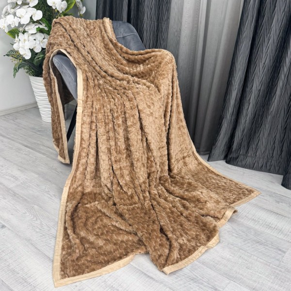 Patura pufoasa cocolino gofrata 200x230cm, 350gr, Cappuccino [1]