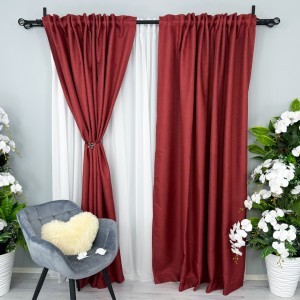 Set 2 bucati de Draperie HoReCa TEXTURATA tip IN, Visiniu, 200cm latime x 232cm inaltime, cu rejansa pt bara Set 2 bucati de Draperie HoReCa TEXTURATA tip IN, Visiniu, 200cm latime x 232cm inaltime, cu rejansa pt bara