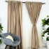 Set 2 Draperii din Catifea Plisata cu opacitate ridicata, Bej gold, 140cm latime x 260cm inaltime, cu tiv lat pt bara [5]